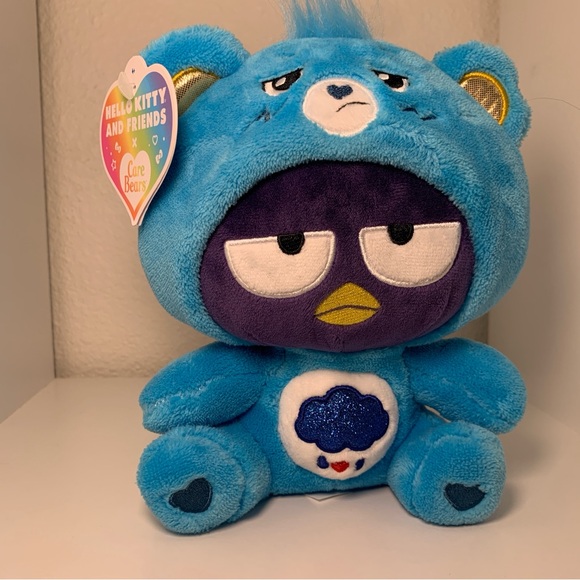 NWT Badtz-Maru Grumpy Care Bears 9 inch Plush Doll Blue Stuffed Animal Sanrio - Picture 7 of 13